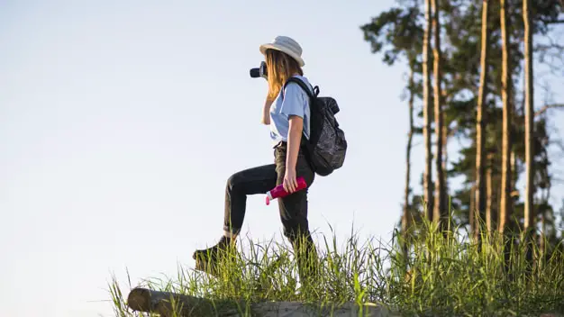 woman on a hiking trip